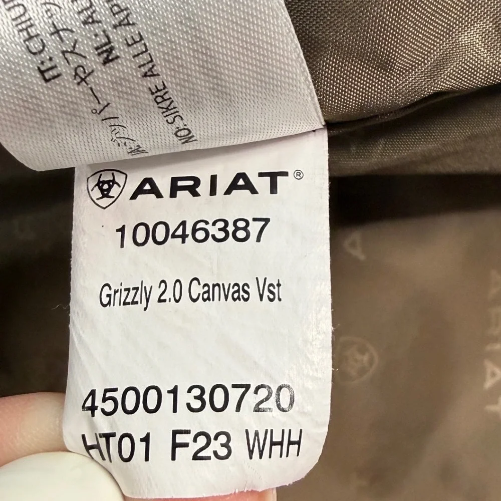 Ariat Grizzly 2.0 Canvas Vest Mens XL Brown Workwear Insulated Concealed Carry - Picture 10 of 14